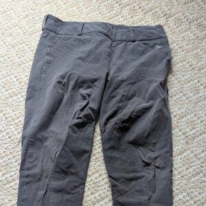 Ovation Suede Knee Patch Breeches, Grey, Size Zip, 28